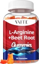 L Argininy Suplement Buraki Gummie - Podwójna siła, Energy Boost, Wsparcie cyrkulacji i Stamina, Organic Chewable Beets Supplements dla mężczyzn i kobiet, Wegan Gummy, Non-GMO, Sugar- Free