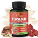 Suplementy forskoliny Cadane - 5in1 z kurkuminą kurkuminową, arjuną, Garcinia Cambogia i zieloną herbatą - 5 miesięcy dostaw - 150 kapsułek