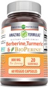Amazing Building Berberine Turmeric & Bioperine 800mg Per Serving 60 Veggie Capsules Supplement Building 124; Non GMO Building 124; Gluten Free Building 124; Made in USA Building 124; Ideal for Vegetarian