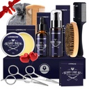 Lionmane Beard Care Prezenty świąteczne Zestaw dla mężczyzn, Brody Muske Grooming Kit- Beard Ball, Brody Wash, Beard Oil, Szczotka, Nożyczki, Urodziny Rocznica Dziękczynienia prezenty dla męża / Chłopak / Tata / On