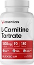Bucked Up L- Carnitine Tartrate 1000mg, Essentials (90 Sług, 180 Kapsułki)