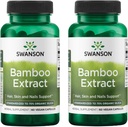 Ekstrakt z bambusa Swanson - Natural Hair, Skin and Nails Supplement - 70% Silica Content Support Collagen Formation & Bone Growth - (60 Kapsułek wegetariańskich, 300 mg każdy) (2 opakowania)