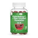 Gummie z cynku - Organic Sambucus Gummies Elderberry z cynkiem i witaminą C - Wegańskie wsparcie immunologiczne dla dorosłych i dzieci - Żawkowe Elderberry Suplementy dla Wzmacniacza odporności - 60 Gummies