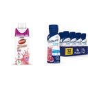 BOOST Breeze Clear Nutritional Drink, 9g protein, 250 Nutricent- bogaty kaloryczny, Wild Berry, 8 fl oz & Upewnij się, płynny Clear Nutrition Drink, 0g tłuszczu, 8g białka, Pomegranat jagodowy, 10 Fl Oz