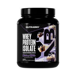 NutraBio 100% Proszek z izolatu białka serwatki, 25g Białko z pełnym profilem aminokwasowym, Non-GMO, Soy & Gluten Free, Niskie węglowodory, Niskie Calorie Białko serwatki, Blueberry Muffin, 2 Lbs