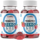 YUM- V 's - Gumiaki Probiotyczne Zero Cukru dla Zdrowia Trawiennego - Probiotyki Wolne od Cukru dla Kobiet, Mężczyzn i Dzieci - Gut Gumiaki Probiotyczne Zdrowie dla Dorosłych i Dzieci (60 Count (Pack of 2))
