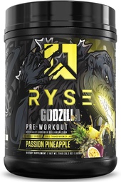RySE Godzilla X Noel Deyzel Wstępny trening Proszek - Pasja Ananas - 400mg Kofeina, Wysokie Stim Pre- Trening dla mężczyzn i kobiet z Citruline & Beta Alanine - Energia, Pompa & Focus - 20 / 40 Służenie