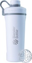 BlenderBottle Radian Shaker Cup Izolowana butelka wody ze stali nierdzewnej z drutu Whisk, 26- Ounce, Matte White