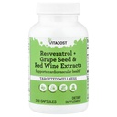 Vitacost Resveratrol + Nasiona winorośli i ekstrakty czerwonego wina -- 240 kapsułki