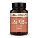 Dr. Mercola Miedź Bisglicinate, 90 Servings (180 tabletek), Suplementy diety, 8 mg na dzień, Mini Tabs, Wspiera ogólne zdrowie, Nie GMO