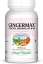 Maxi Health Gingermax - Ginger - Bromelaina & Witamina B6 - Trawienie - 60 Kapsułek - Kosher