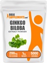 BulkSupplements.com Ginkgo Biloba Extract Powder - z Ginkgo Biloba Leaf, Antioksydant Source, Herbal Supplement - Gluten Free, 200mg per Serving, 1kg (2,2 kg) (Opakowanie 1)