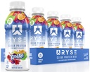 Przezroczysty napój białkowy RYSE - Kool- Aid Tropical Punch - 100 Calories, 22g Whey Isolate Protein Shake, Sugar- Free, 0g Fat & Lactose- Free - Odświeżające Ready- to- Drink Napoje - 16.9 fl Oz Butelki (12- Pack)