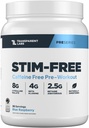 Transparent Labs Free Stim- Trenaut - Kofeina i Stim Free Pre Workout Proszek dla mężczyzn i kobiet z Beta Alanine Proszek, Cytrulina jabłka, & elewaTP - 30 Służenia, Niebieski Malina