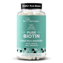 Biotin 5000 µg Supplement skóry włosów - Wysokiej mocy Witaminy wzrostu włosów dla kobiet i mężczyzn - Zapewnienie silnego wsparcia dla zdrowych włosów, Silniejsze paznokcie i połysk skóry - 120 Vegan miękkie kapsułki
