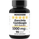 MONOHERB Garcinia Cambogia 1000 mg - 90 kapsułek Veg - Wysoka potencja 10: 1 Ekstrakt