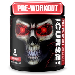 JNX SPORTS Klątwa! Wstępne ćwiczenia Proszek dla mężczyzn i kobiet, Kofeina, Beta- Alanina, Kreatyna, L- Cytrulina, 30 Sługi, Arbuz Flavor - Wzmocnienie energii, Siła i Focus