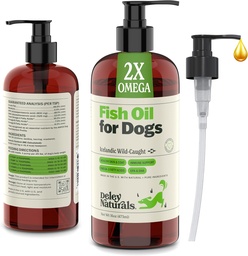 Deley Naturals Dog Fish Oil Islandzki 2X Omega - Dog Itching Skin Relief Omega 3 6 9 dla alergii, Coat & Heart - Omega 3 Fish Oil for Dogs Skin Irritation - 16oz Omega Oil for Dogs Made in USA