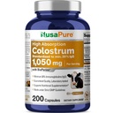 NusaPure Colostrum 1050mg 30% IgG 200 kapsułek (Non-GMO, Soyfree) Bioperine