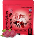 PowderWitamina elektrolity Proszek Plus (50 Servings) Malina Electrolyte Proszek Zero Calorie Keto, 0 Cukier, Nie Maltodekstryna, 1000mg potasu, 120mg wapnia, 120mg magnezu, Hydration Proszek