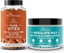 Vitex Kapsułki Chasteberry & Regulate Max Myo- Inositol D- Chiro Inositol Proszek - Naturalne PMS i wsparcie płodności, Hormony równowagi, Regulate Cycle - 60 Kapsułki Wegan miękkie + 60 Słupki Inositol Proszek