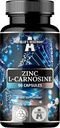 Zinc L-Carnosine 37.5mg per Capsule, 90 Vegan Capsules, 3 Months Supply, Zinc Supplement and Amino Acid Beta-Alanine, by Apollo's Hegemony.