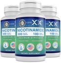 Genex Supples Nicotynamid 500mg (3-Pack) Witamina B3 Flush Wolny Niacyna Kapsułki dla zdrowej skóry - Niacynamid Suplement Pigułki pomóc Wyprodukuj Keratin & Wsparcie zdrowia i energii komórek skóry (300 Kapsułki)