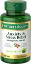 Nature 's Bounty Stress Relief, Ashwagandha KSM- 66, wspiera sporadyczne Relief Stress, Suplement diety, 2 Tabletki dziennie, Tabletki wegetariańskie, Gluten Free, 90 Ct