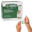 CURAD Quick Strip Bandery tkaniny adhesive sterylne z szybkim zastosowaniem, 3 / 4 "x 3", pudełko po 100