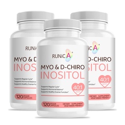 Myo- Inositol & D- Chiro Inositol Suplement dla Kobiet - Idealny 40: 1 Stosunek -Wsparcie dla Kobiet Hormon Równowaga & płodności i zdrowia jajników - Wegański Proszek kapsułki - 90- Day Supply