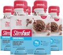 Slimfast Meal Replacement Shake, Original Creamy Milk Chocolate, 10g Gotowy do picia białka, 11 Fl. Oz Bottle, 4 Count (Packaging May Vary)