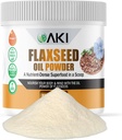 AKI Flaxseed Oil Powder - Pakowane z podstawowych składników odżywczych, takich jak kwasy tłuszczowe Omega-3, Włókno, & Lignans - wolne od sztucznych dodatków, Made with Ideal Quality Ingredients (5.30oz / 150g)