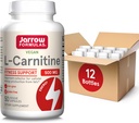 Jarrow Fixas L- Carnitine 500 mg, Suplement diety, Wsparcie dla produkcji energii komórkowej, 50 Kapsułek wegetariańskich, 50 Day Supply Daily (Opakowanie 12)