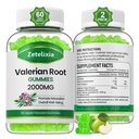 2 Pack Organic Valerian Gummies korzeni, Suplement ziołowy do relaksacji i wsparcia nastrojów, Gummeje senne bez melatoniny dla dorosłych, Wegan, Non-GMO, Apple Flavor, 120 Count