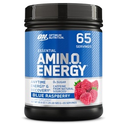 Optimum Nutrition Amino Energy - Wstępne ćwiczenia z zielonej herbaty, BCAA, Amino Acids, Keto Friendly, Green Coffee Extract, Energy Powder - Blue Malina, 65 Servings (Packaging May Vary)