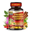 VEGATOT GlucoZbawiciel Berberine Suplement z Ceylon Cynamon, Gorzkie Melon, Gimnema - Wspiera immunologiczne, Heart Health & Funkcje żołądkowo-jelitowe - Made in The USA (150 Count (Pack of 1))