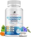 Glukozamina Chondroitin MSM kapsułki, Glukozamina 1500mg z kolagenem, kurkuma, Suplementy wspólne dla mężczyzn, 180 kapsułek