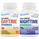 Puregen Labs Daytime i Nighttime Combo Pack, Cold and Flu Relief Medicine 124; Potężny Multi- Symptom Daytime i Nighttime Relief for Headache, Gorączka, Ból gardła, kaszel, Zatory i Aches