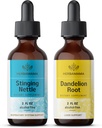 Zestaw ziołowych kropli ziołowych HERBAMAMA - Paczka kleszczowej siatki & Dandelion Root Tincture 2 fl oz - Wegan, Non-GMO, Cukier i Alkohol - 2 opakowania