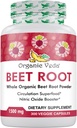 Organiczne kapsułki korzeniowe Veda Beet 1500mg - 300 kapsułki w proszku korzeniowym buraków o wysokiej wytrzymałości azotany do wspomagania cyrkulacji, tlenku azotu, energii, Endurance & Stamina - Non-GMO & Gluten- Free