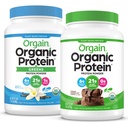 Orgain Organic Vegan Protein Powder + Zielone, Vanilla Bean - 21g Białko oparte na roślinach, Gluten wolny, mleczny wolny, Laktoza wolna, Soi wolny, Nie dodawany cukier, Z żelaza i Prebiotyki dla Gut Health - 1.94lb 124; Orgain Organic Vegan Protein Powder, kremowy Czekoladowy Fudge - 21g Białko oparte na roślin, Gluten wolny, Dairy Free, Laktoza wolna, Soy Free, Nie dodano cukru, Kosher, Dla Smoothies & Shakes - 2.03lb