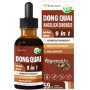Dong Quai Liquid Supplement for Women, Angelica Sinensis Root Extract Tincture Support Menopause & PMS Relief, Hot Flash, Herbal Blend Drops z Red Clover Fenugreek. 2oz