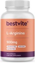 BESTVITE L- Arginina 500mg (240 kapsułek) - bez stearynianu magnezu - bez tlenku krzemu - bez filtrów - bez GMO - bez glutenu