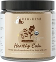 kin + rodzaj Zdrowy suplement uspokajający dla psów i kotów - Vet formuła naturalna z rumianku organicznego, Tymianek, Pomace jabłkowy, Ginger i Coconut- Made in USA - 4 oz (Medium)