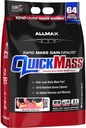 ALLMAX Nutrition QUICKMASS, Strawberry Banana - 10 lb - Szybki katalizator zyskujący masę - do 64 gramów białka na porcję - 3: 1 Carb to Protein ratio - Zero Trans Fat - Do 70 Słupki
