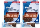 Czyste batoniki białkowe, wysoki poziom białka, odżywcze przekąski do wsparcia energii, niski cukier, bez glutenu, czekolada deluxe, 6 Hrabia (Pack of 2)