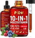 Kot Multivitamin - Witaminy B, C i D3 w postaci płynnej - 10 w 1 Witaminy psów i suplementy do pomocy z alergii i UTI - Kot Witaminy do pielęgnacji skóry i płaszcza - Glukozamina do HIPS & Joints - 2 Oz