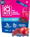 IQMIX Hydration Electrolyte Powder - 4- in-1 Formuła do Hydration, Mental Clarity, Mood and Recovery - Sugar- Free Drink Mix, Keto, Magnezu L- Threonate, Lwie 's Mane - 40 Count Blueberry Pomegranat