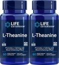 Life Extension L- Theanine, 60 Kapsułki wegetariańskie (Opakowanie 2) - Amino Acid derived from Tea - Gluten- Free, Non-GMO