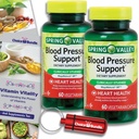Wybór Bundle Spring Valley Blood Pressure Support Vegetarian Kapsułki 60 Ct 2 pk (120 Razem) + Witamina Guide & pojemnik na pióro (4 Produkty)!